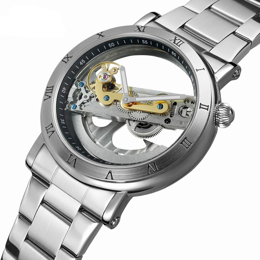 Luxury Skeleton Automatic Mechanical Men's Watch - Self Winding Stainless Steel - Genuine Leather -  Business Wristwatch 2019