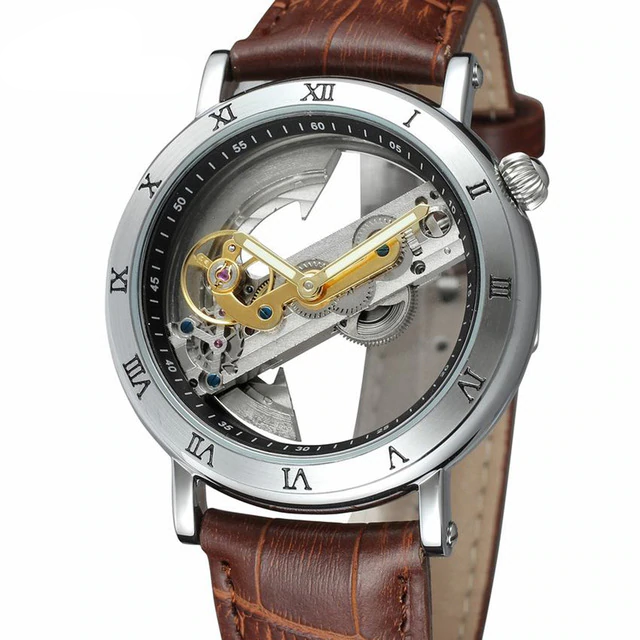 Luxury Skeleton Automatic Mechanical Men's Watch - Self Winding Stainless Steel - Genuine Leather -  Business Wristwatch 2019