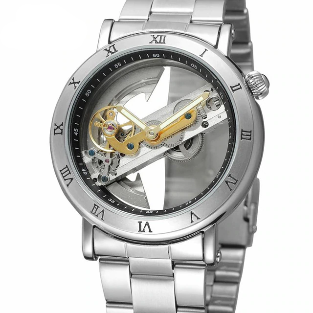Luxury Skeleton Automatic Mechanical Men's Watch - Self Winding Stainless Steel - Genuine Leather -  Business Wristwatch 2019