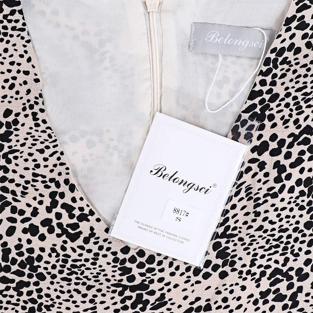 BELONGSCI Women's Dress Sweet & Cute V-Neck Bell Sleeve Shift Dress Mini Dress