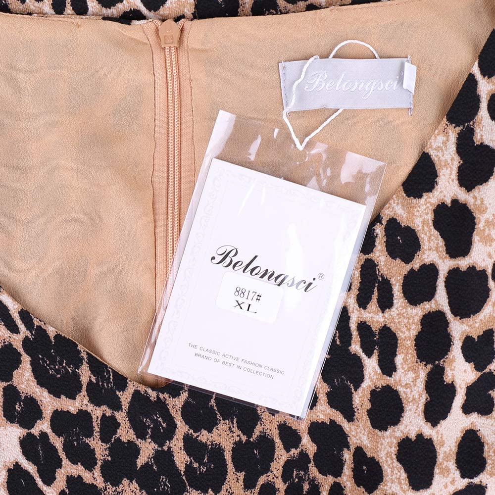 BELONGSCI Women's Dress Sweet & Cute V-Neck Bell Sleeve Shift Dress Mini Dress