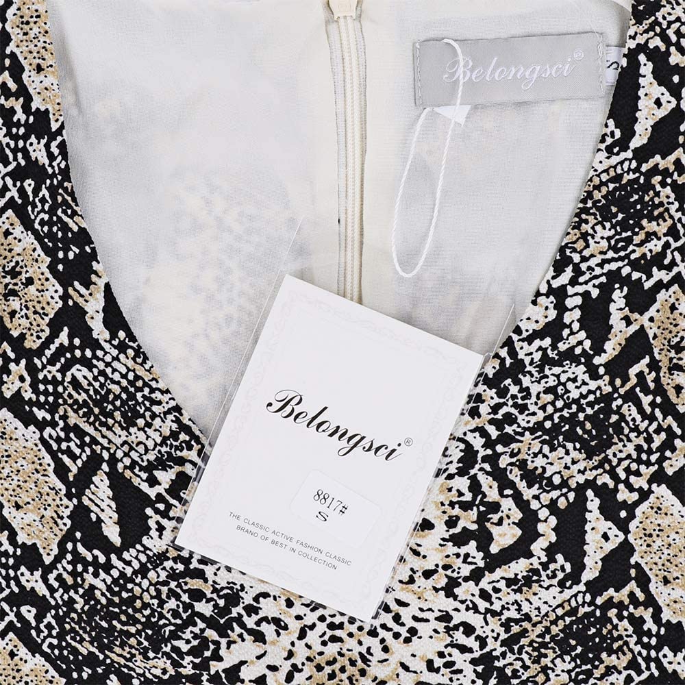 BELONGSCI Women's Dress Sweet & Cute V-Neck Bell Sleeve Shift Dress Mini Dress