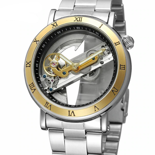Luxury Skeleton Automatic Mechanical Men's Watch - Self Winding Stainless Steel - Genuine Leather -  Business Wristwatch 2019