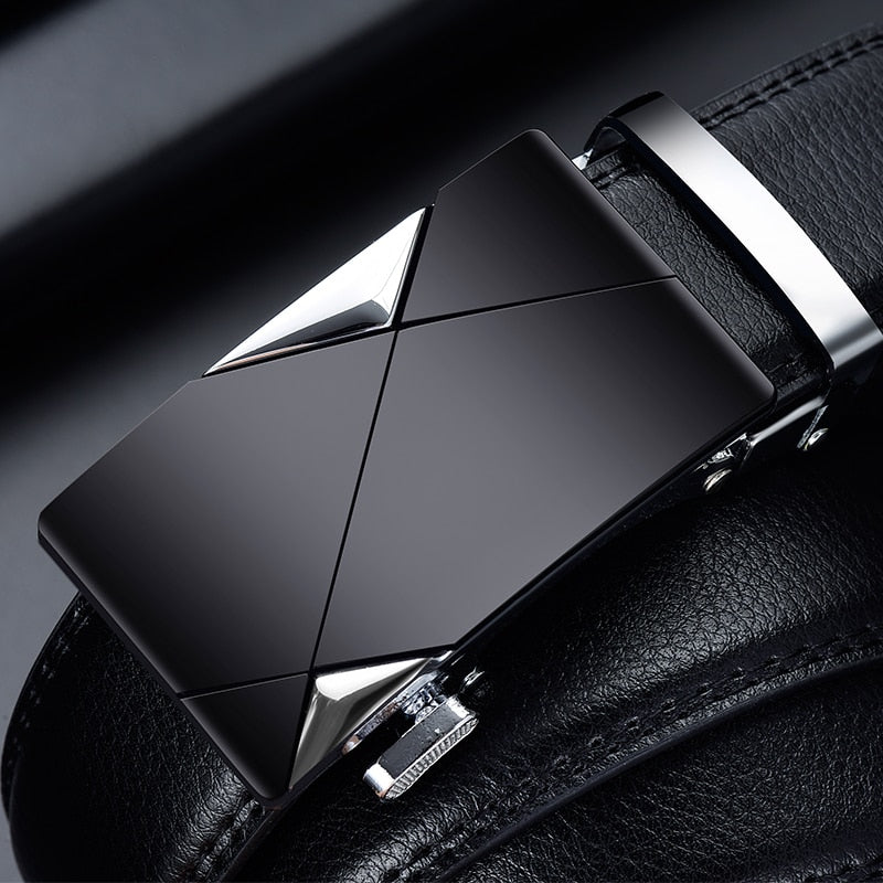 Men's Belt - Genuine Leather Strap - Top Quality Automatic Buckle