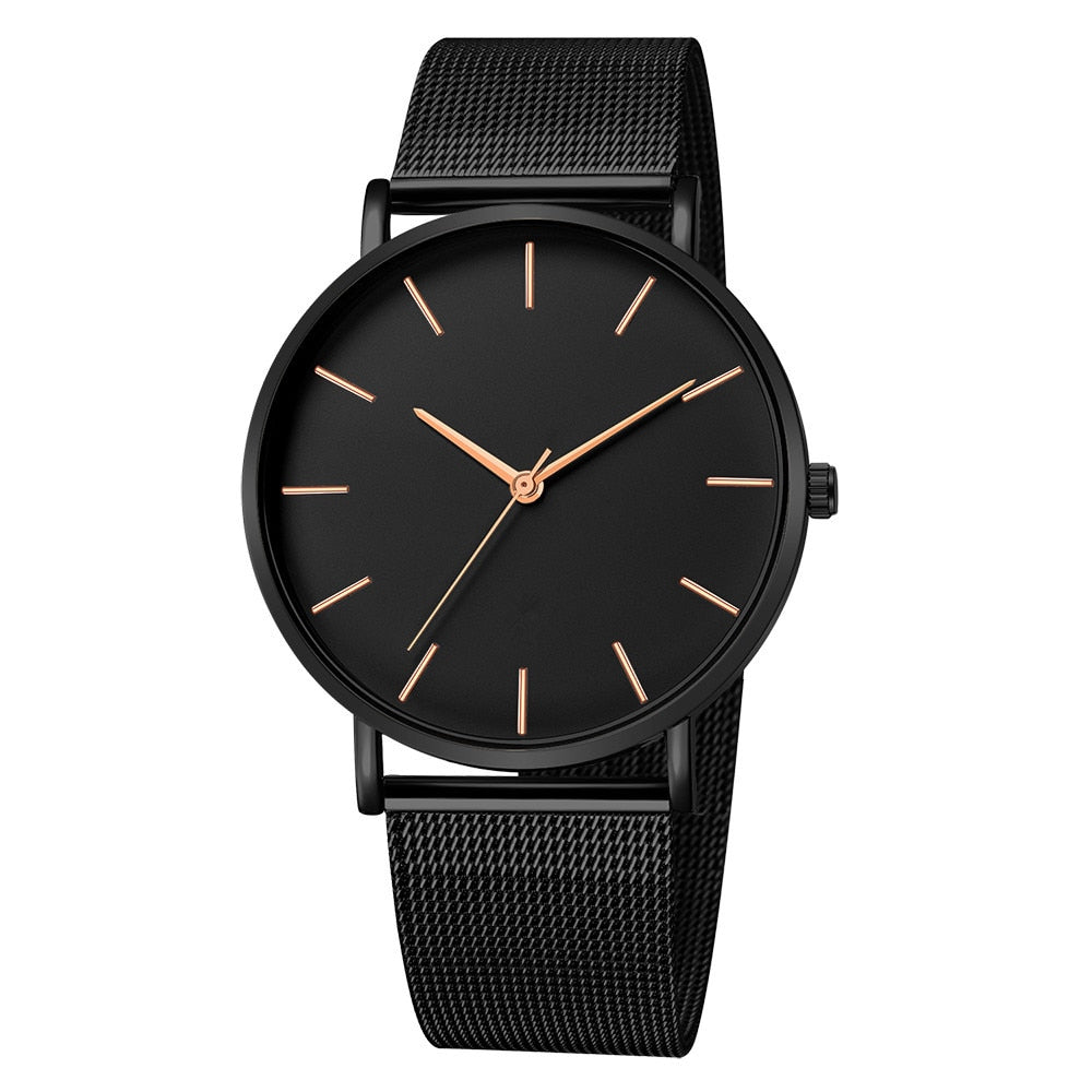 Luxury, Ultra Thin Wrist Watch - Quartz Clock - Steel Watch - 2019