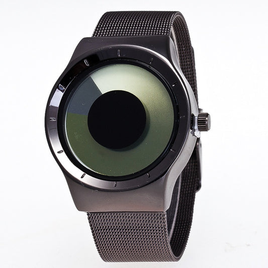 Men's Vortex Inspired Handless Watch - Gradient Multicolor Quartz - Stainless Steel Band - Vortex Design