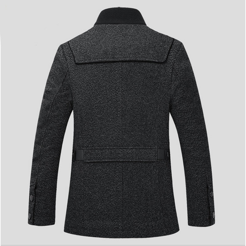 Stand Collar - Duffle Coat - Men's Winter British Style - Cashmere Coat - Zipper Trench Coat