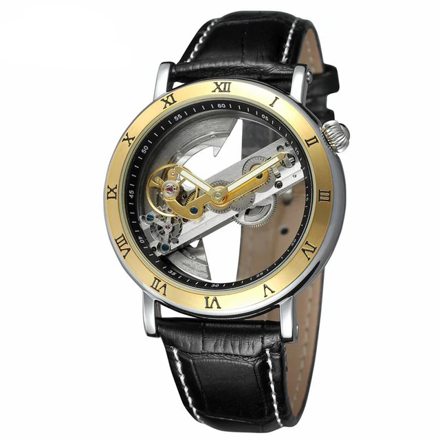 Luxury Skeleton Automatic Mechanical Men's Watch - Self Winding Stainless Steel - Genuine Leather -  Business Wristwatch 2019