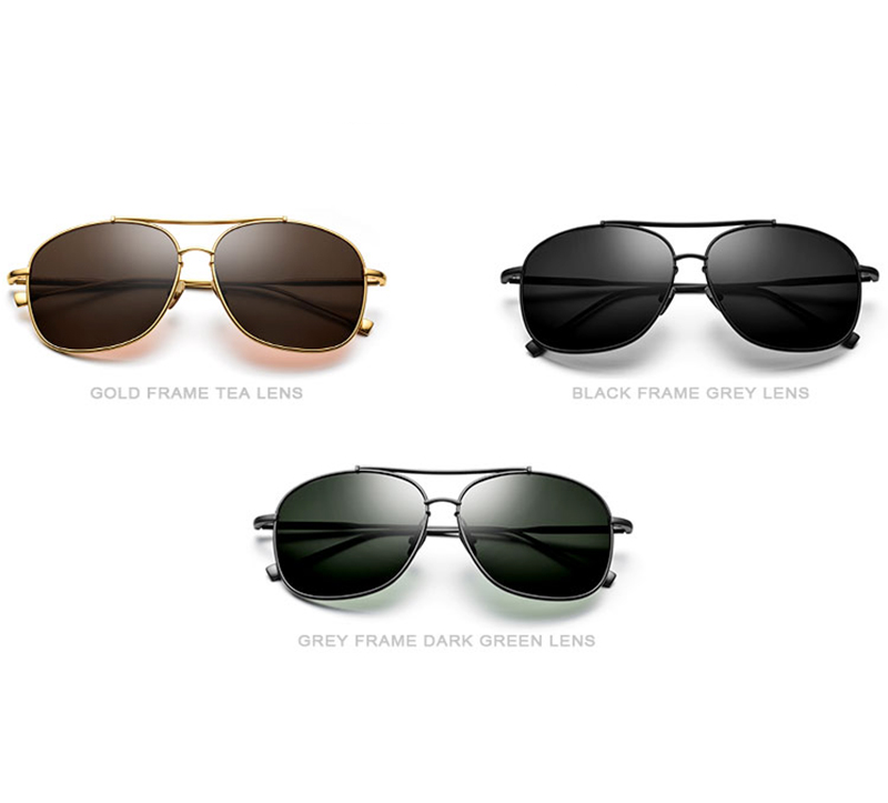 Pure Titanium Polarized Sunglasses - Men Classic Square - 2019 Ultralight Shades