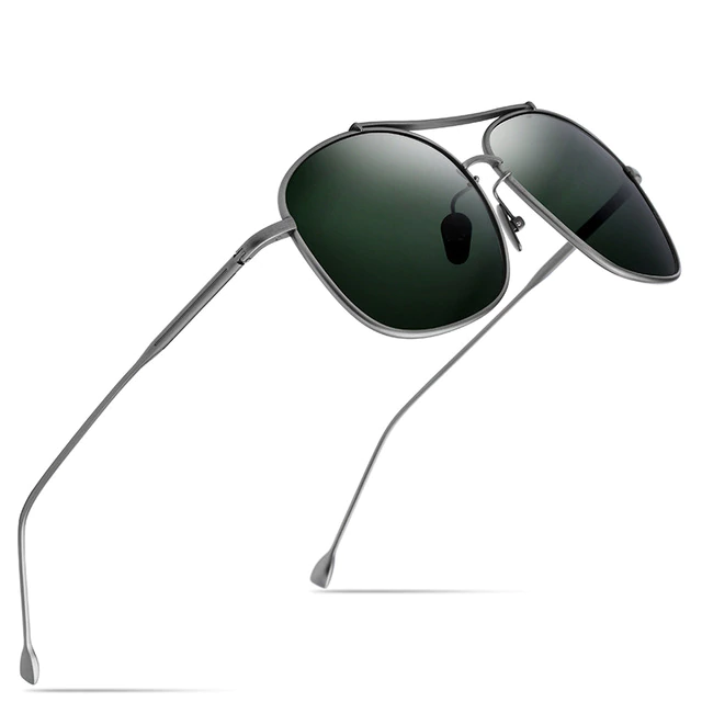Pure Titanium Polarized Sunglasses - Men Classic Square - 2019 Ultralight Shades