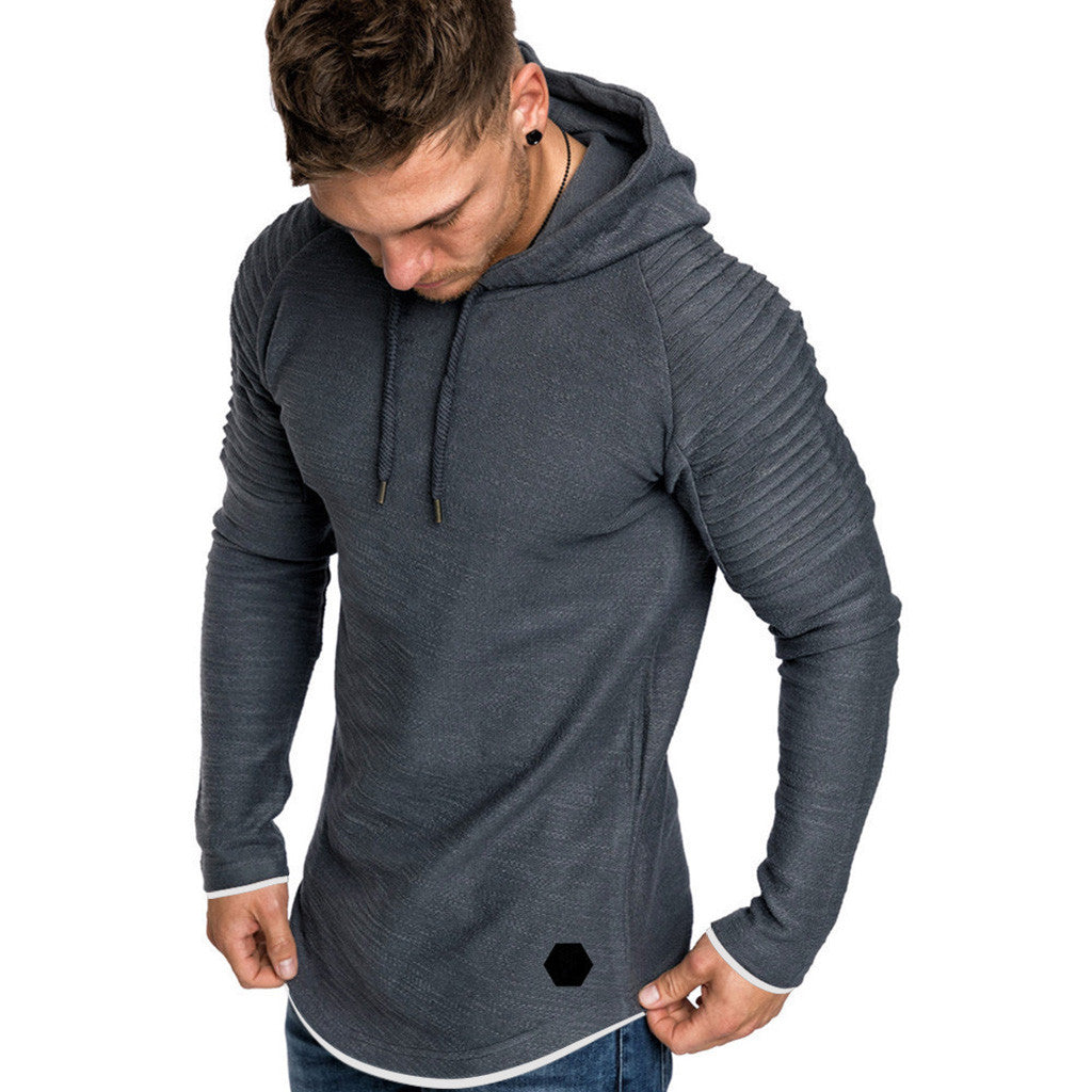 Men‘s Long Sleeve Hooded Sweatshirt - Autumn and Winter Casual Comfort