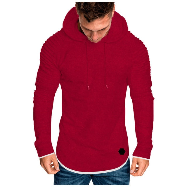Men‘s Long Sleeve Hooded Sweatshirt - Autumn and Winter Casual Comfort