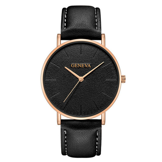 Geneva Luxury Men's Military Sport Wristwatch - Leather Quartz Watch