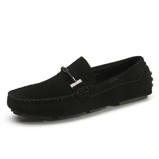 New Fashion Shoes for Men - Khaki/Black Loafer Shoes - Light Weight Driver Footwear - Rubber Sole - Non Slip Lazy Shoes