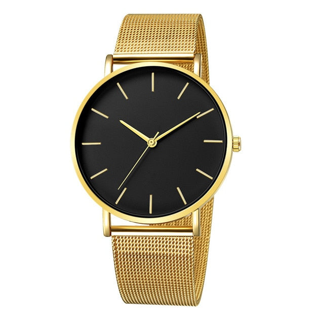 Luxury, Ultra Thin Wrist Watch - Quartz Clock - Steel Watch - 2019