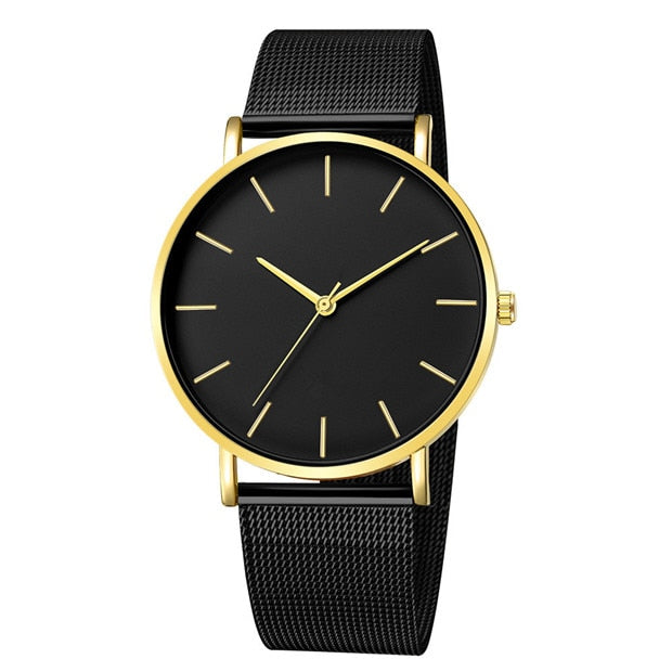 Luxury, Ultra Thin Wrist Watch - Quartz Clock - Steel Watch - 2019