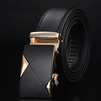 Men's Belt - Genuine Leather Strap - Top Quality Automatic Buckle