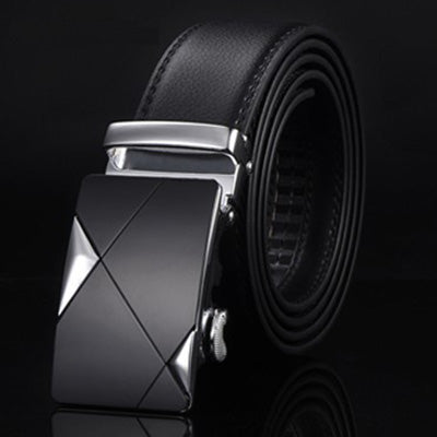 Men's Belt - Genuine Leather Strap - Top Quality Automatic Buckle