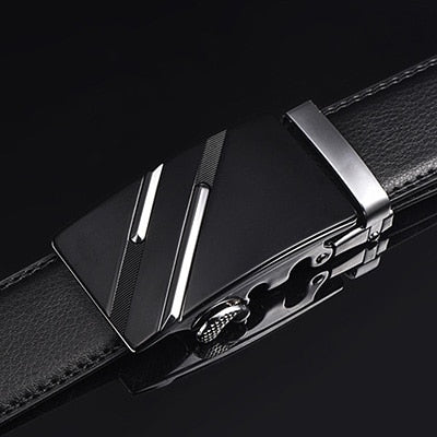 Men's Belt - Genuine Leather Strap - Top Quality Automatic Buckle