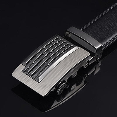 Men's Belt - Genuine Leather Strap - Top Quality Automatic Buckle