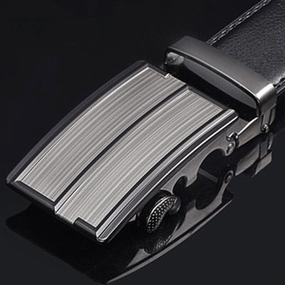 Men's Belt - Genuine Leather Strap - Top Quality Automatic Buckle