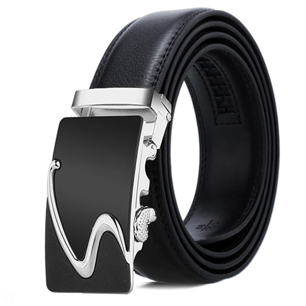 Men's Belt - Genuine Leather Strap - Top Quality Automatic Buckle