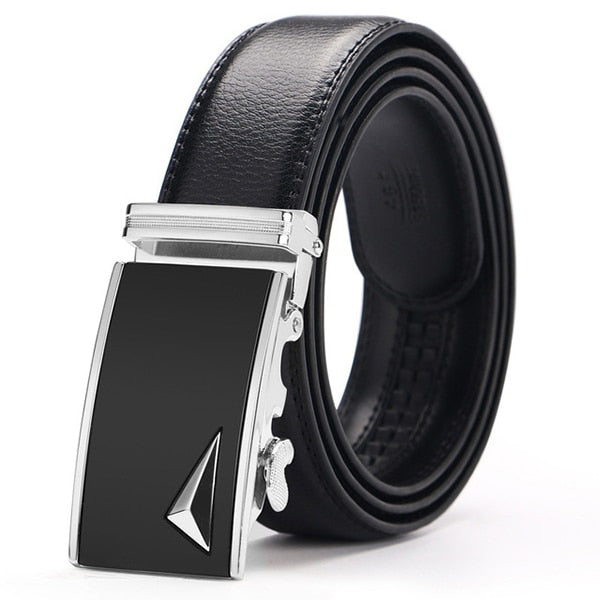 Men's Belt - Genuine Leather Strap - Top Quality Automatic Buckle